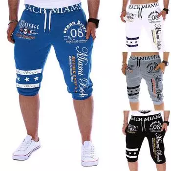 Модные новые мужские брюки с эластичной резинкой на талии и принтом на талии, свободные спортивные брюки M белый