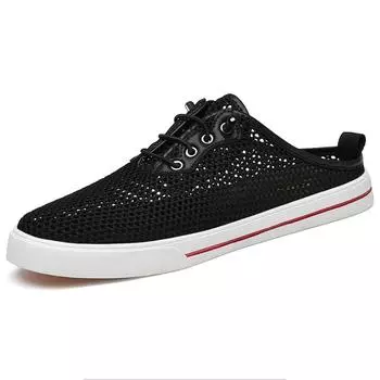 Модные новые мужские домашние тапочки, крутые ажурные мужские туфли на плоской подошве, сетчатые повседневные туфли, простые, белого цвета, бесплатная доставка 35 белый