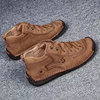 Модные новые мужские кожаные туфли ручной работы, молодежные, нескользящие, с мягкой подошвой, большие размеры, одна педаль, удобная повседневная обувь 38