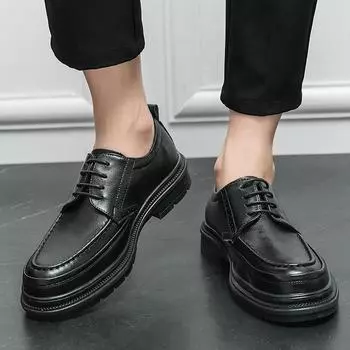 Модные новые мужские кожаные туфли в британском стиле, джентльменские, для вечеринок, свадеб, отдыха на природе, деловых прогулок, высококачественные мужские черные туфли 38 коричневый