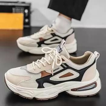 Модные новые мужские кроссовки высокого качества из сетчатой ткани, дышащие спортивные кроссовки для бега, роскошные кроссовки с противоскользящей подошвой, износостойкие кроссовки для тенниса 39 бежевый