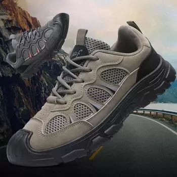 Модные новые мужские повседневные кроссовки для походов, спортивная обувь, нескользящие, дышащие, износостойкие, брызгозащищенные кроссовки для гор 2024 39 хаки