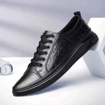 Модные новые мужские повседневные туфли ручной работы винтажная мужская обувь для скейтборда люксовый бренд мужская вулканизированная обувь кроссовки из натуральной кожи 37 чёрный