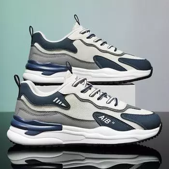 Модные новые мужские повседневные туфли, универсальные повседневные туфли, дышащие, противоскользящие, износостойкие, мужские туфли с сетчатой поверхностью для мужчин, повседневные кроссовки 39 синий