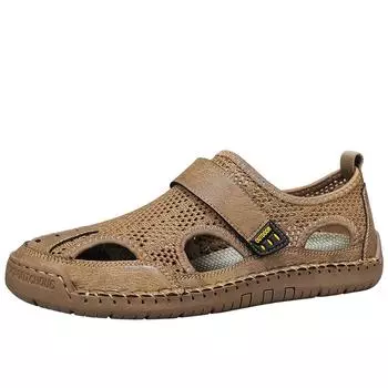 Модные новые мужские сандалии для езды на открытом воздухе, летние дышащие мужские водонепроницаемые низкие туфли, бесплатная доставка 39 коричневый