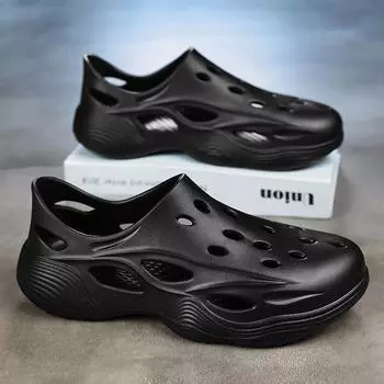 Модные новые мужские сандалии из ЭВА, нескользящие, дышащие, для дома и улицы, мужские тапочки, мягкие, удобные, легкие, мужские сандалии, тапочки, пляжная обувь для мужчин 38-39 серый