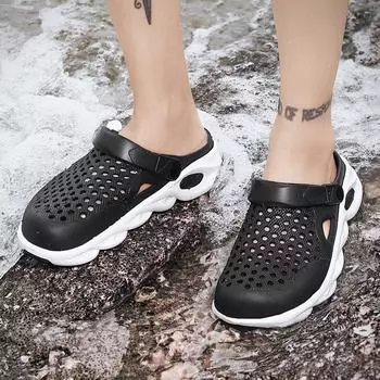 Модные новые мужские тапочки, пляжные сандалии, желейная обувь, мужские уличные сандалии, полые сабо, летние тапочки, Sandalias De Hombre 2024 40