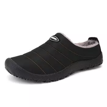 Модные новые мужские теплые тапочки большого размера для отдыха и спорта, модные водонепроницаемые нескользящие тапочки, легкие и удобные для пары из хлопка 36