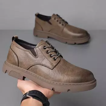 Модные новые мужские туфли для торжественных случаев из лакированной кожи, модные туфли для мужчин в итальянском стиле, деловые, офисные, свадебные, однотонные туфли на шнуровке 38 коричневый