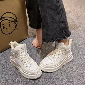 Модные новые нескользящие зимние женские ботинки, женская обувь для отдыха на открытом воздухе 2024 года, горячая распродажа, женские туфли с круглым носком и высоким верхом Botines Mujer 35 бежевый