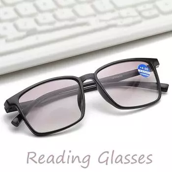 Модные новые очки для чтения вблизи и вдаль унисекс компьютерные очки HD пресбиопические очки мужские и женские градиентные бифокальные солнцезащитные очки диоптрии +1.0+4.0 +150 чёрный