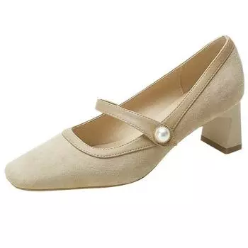 Модные новые однотонные сексуальные женские туфли Мэри Джейн весна-осень дизайнерские мягкие повседневные туфли на французском высоком каблуке для женщин 34