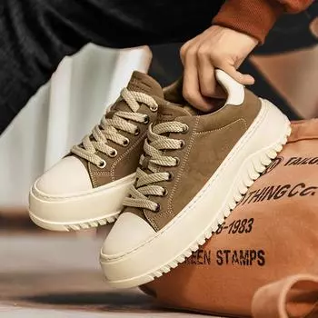 Модные новые осенние и зимние мужские туфли для сноуборда Модные высококачественные стильные туфли для отдыха на открытом воздухе Повседневные молодежные туфли на толстой подошве 39 коричневый