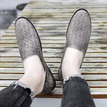 Модные новые поступления кожаных мужских повседневных туфель, мужская мягкая удобная обувь, нескользящие мужские мокасины, универсальные высококачественные мужские туфли для ходьбы 38 коричневый