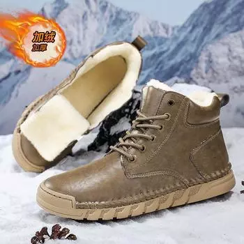 Модные новые поступления мужской обуви повседневные уличные мужские мотоциклетные ботинки горячая распродажа кожаные мужские зимние ботинки мужские шнурованные прогулочные ботинки 38