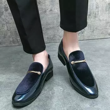 Модные новые повседневные деловые мужские кожаные туфли для ходьбы Модные мужские туфли-лоферы большого размера Four Seasons -46 37 синий
