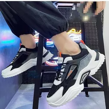 Модные новые повседневные туфли для мужчин весна-осень шнуровка искусственная дышащая сетка мужская обувь высокое качество модные дышащие кроссовки 39