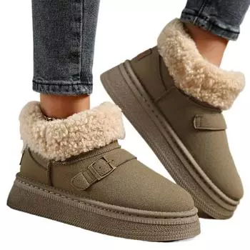 Модные новые повседневные женские зимние ботинки для активного отдыха, женские зимние новые модные женские ботинки с круглым носком и толстой подошвой, размеры 36-41 36 коричневый