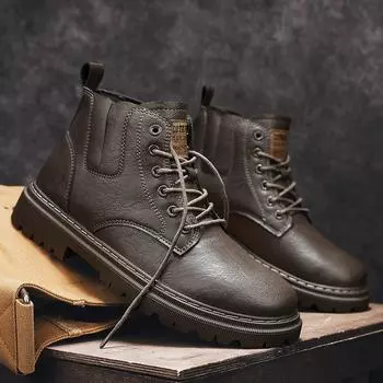 Модные новые роскошные мужские повседневные туфли PARZIVAL, деловые туфли, мужские высокие рабочие туфли, ботильоны из натуральной кожи для езды на мотоцикле 39 чёрный