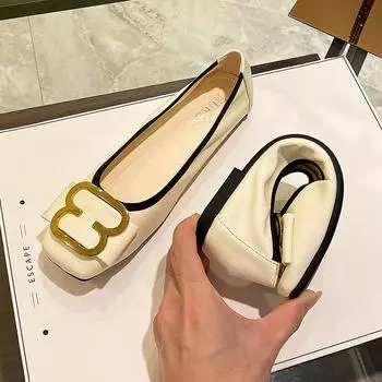 Модные новые роскошные женские туфли с неглубоким носком и мягкой подошвой, удобные повседневные туфли, модные простые легкие туфли на плоской подошве 35 жёлтый