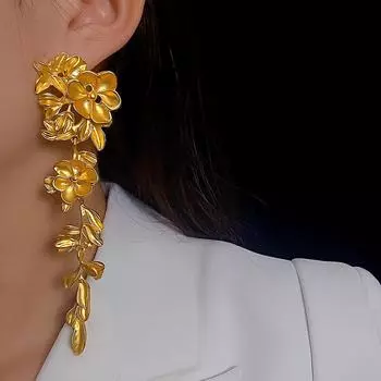 Модные новые серьги с кисточками в виде цветка, простые длинные серьги-подвески, женская бижутерия как