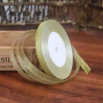 Модные новые шелковые атласные ленты 6 мм, материалы, 25 ярдов, декоративные, ручная работа, принадлежности для вечеринок своими руками золотой