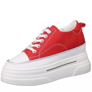 Модные новые стильные красные туфли с толстой подошвой, увеличивающие рост на 8 см, женские туфли корейской версии, универсальные повседневные спортивные туфли, модные теннисные туфли 34 красный