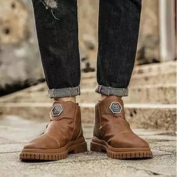 Модные новые трендовые 2025 года с меховыми мужскими ботинками, недорогие удобные винтажные ботинки для мужчин, классические, Y2k, низкая цена, размер 44, дизайнерские оригинальные предложения 43