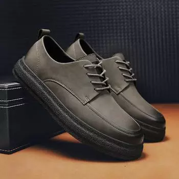Модные новые трендовые мужские туфли-оксфорды из натуральной кожи, повседневная обувь для торжественных случаев, со шнуровкой, удобная обувь для отдыха и прогулок, сверхлегкая элегантная обувь 38 чёрный
