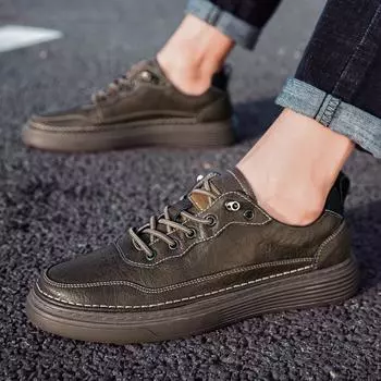 Модные новые туфли для мужчин, удобные повседневные туфли на плоской подошве, кроссовки для мужчин на открытом воздухе, модные туфли на одной педали для мужчин 37 хаки