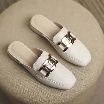 Модные новые туфли для женщин, новые летние тапочки из натуральной кожи для девочек, элегантные повседневные сандалии для девочек на высоком каблуке 34 бежевый