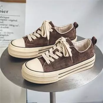 Модные новые туфли на платформе из парусины для мужчин и женщин, дизайнерские весенне-осенние модные повседневные туфли с мягкой подошвой класса люкс для мужчин из вулканизированной кожи 35