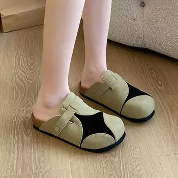 Модные новые туфли на плоской подошве для женщин 2024 года, мягкие кожаные мокасины с липучками, удобные женские туфли-тапочки 35 бежевый
