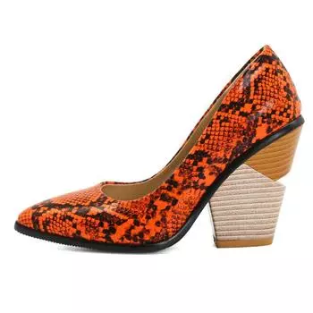 Модные новые туфли на танкетке со змеиным принтом, женские туфли-лодочки на высоком каблуке, брендовые дизайнерские туфли на танкетке для офиса и вечеринок, повседневные туфли-лодочки для платья в стиле вестерн 34 чёрный