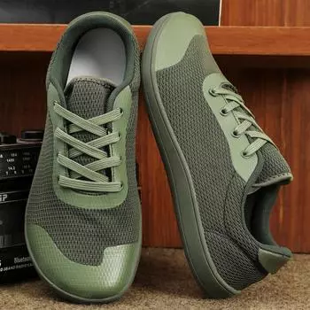 Модные новые унисекс широкие туфли дышащая сетка мужские босые туфли с широким носком брендовые балетки мягкие нулевая подошва кроссовки с широким носком большой размер 37