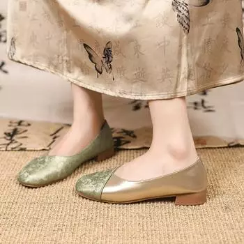 Модные новые универсальные женские осенние туфли на толстом каблуке с неглубоким носком на высоком каблуке в корейском стиле, туфли для мам на среднем каблуке 35 бежевый