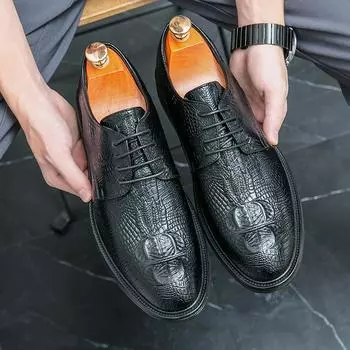 Модные новые весенние мужские туфли класса люкс, деловые мокасины, дышащие итальянские повседневные мужские кожаные мокасины, мужские туфли для вождения 38 чёрный