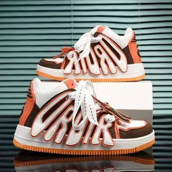 Модные новые вулканизированные кроссовки, мужская обувь в стиле панк на платформе, повседневная обувь для мужчин, спортивная обувь в британском стиле, кроссовки для мужчин в уличном стиле 39 коричневый