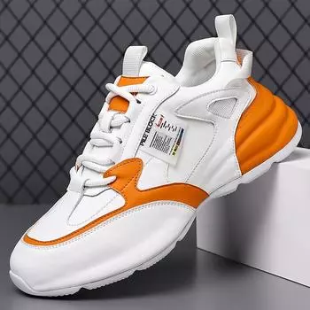 Модные новые высокие британские туфли из коровьей кожи, мужская спортивная повседневная обувь, нескользящая оранжевая мужская обувь для походов и путешествий 38 чёрный