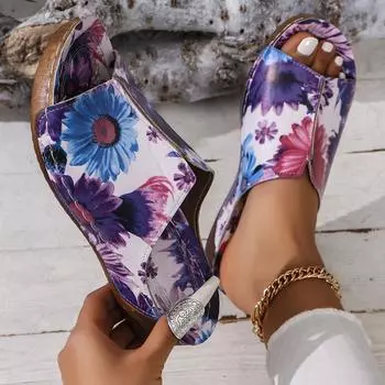 Модные новые женские босоножки на танкетке с открытым носком, белые летние модные дышащие удобные босоножки, женская обувь с пряжкой, женская обувь 36