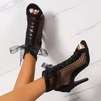 Модные новые женские босоножки на высоком каблуке, летние сексуальные туфли для танцев на высоком каблуке, высококачественные удобные туфли с открытым носком 35 чёрный