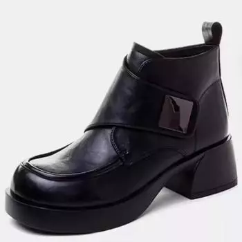 Модные новые женские готические ботильоны с толстой подошвой, модные женские туфли, черные, коричневые, с большими заклепками, женские короткие ботинки на платформе 35 коричневый