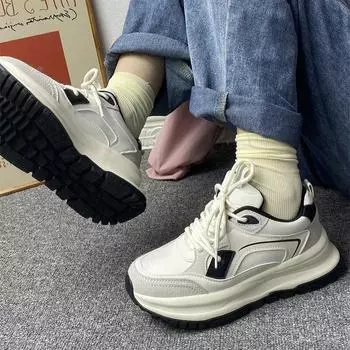 Модные новые женские кроссовки, модные, универсальные, повседневные, удобные, нишевые, на платформе, легкие, женские, кроссовки, обувь Zapatillas 35 чёрный