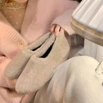 Модные новые женские меховые тапочки дизайнерские плюшевые тапочки для пожилых людей осень и зима комфорт Баотоу уличное обмундирование повседневные меховые женские домашние тапочки 35 белый