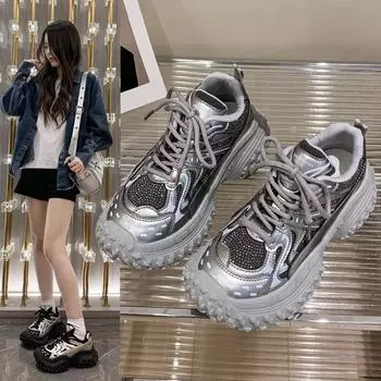 Модные новые женские повседневные туфли на шнуровке, мягкие, дышащие, теннисные, повседневные, удобные, высококачественные, женские спортивные туфли 35 чёрный