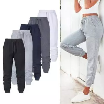 Модные новые женские спортивные штаны, длинные штаны, повседневные штаны, женские спортивные штаны на маленькую ногу M серый