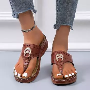 модные новые женские тапочки уличные шлепанцы летние пляжные босоножки на танкетке женские повседневные цветочные сандалии нескользящая платформа прогулочная обувь 35 чёрный