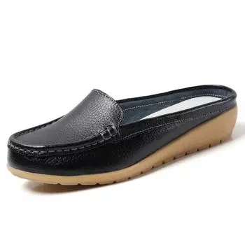 Модные новые женские туфли большого размера из 100% коровьей кожи, удобные туфли-бобы, мягкая подошва, удобные женские кожаные туфли 35