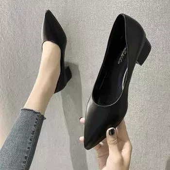 модные новые женские туфли-лодочки из мягкой кожи на высоком каблуке модные офисные туфли туфли на шпильках вечерние туфли женские удобные женские офисные туфли на каблуках 34