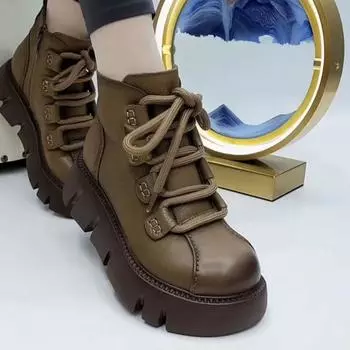 Модные новые женские туфли с круглым носком и боковой молнией на щиколотке 35